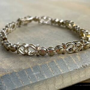 Vintage Silver Heart Bracelet